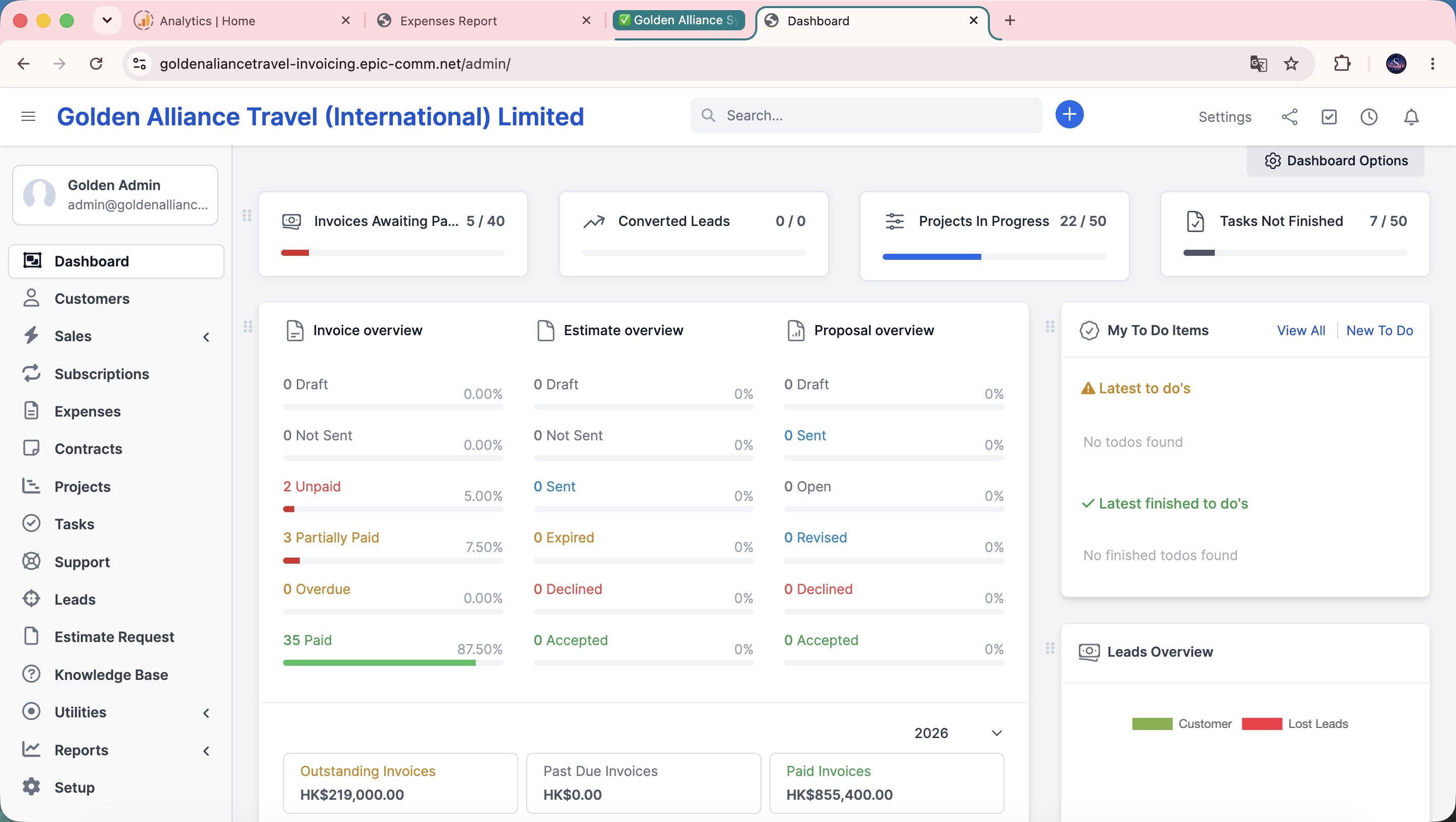 Travel Agency CRM & Invoicing System — Travel & Tourism